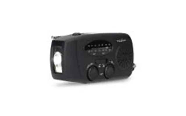 Nedis Nødradio Borddesign Am Fm Powerbank Funktion Accu Drevet Håndsving Usb Drevet Sort
