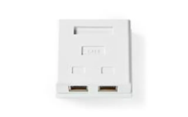 Netværksvægboks På Væggen 2 Ports Cat6 Lige Guldplateret Pvc Hvid Plastikpose