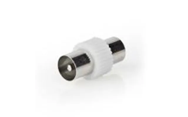 Satellit & Antenne Adapter Coax Han Coax Han Nikkelplateret 75 Ohm Lige Metal Plastik Hvid 1 Stk
