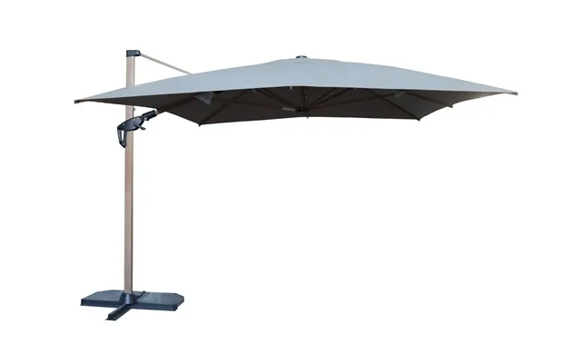 Roma Parasol 3x3m Grå Med Lys - Diverse Haveparasol