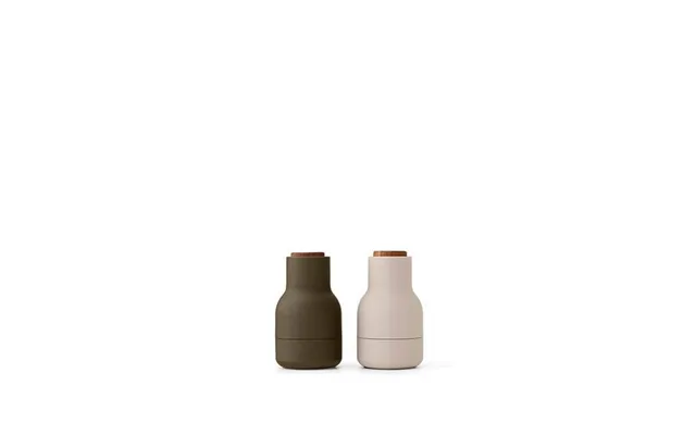 Audo Copenhagen Bottle Grinder Small, 2 Pcs - Hunting Green, Beige Walnut Erling Christensen Møbler