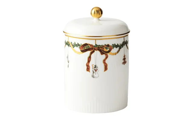 Royal Copenhagen Stjerne Riflet Jul Krukke Med Låg - 16 Cm Erling Christensen Møbler