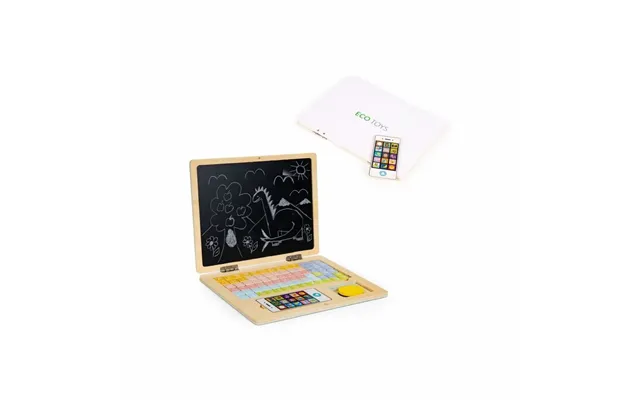 2-i-1 Toy Laptop Til Børn - Magnetisk Kort Og Kridt