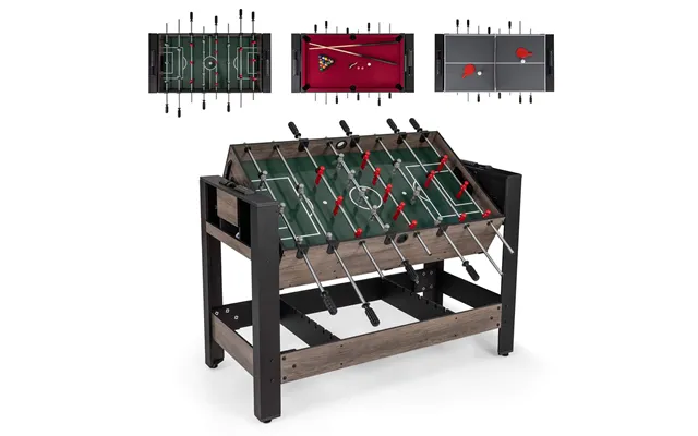 3-i-1 Roterende Spillebord Bordfodbold - Billard