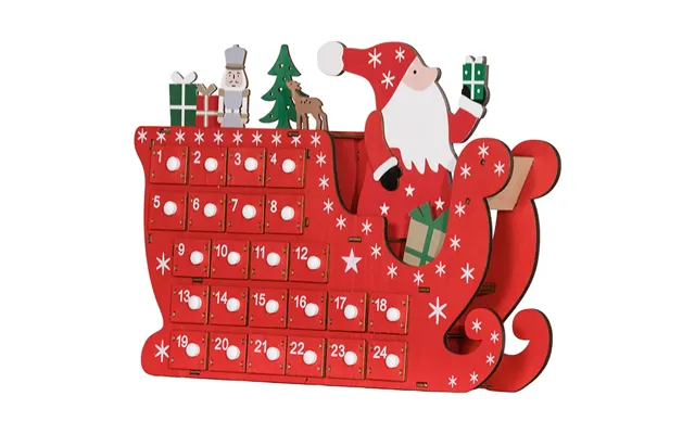 Adventskalender Til Fyldning Af 24 Skufferum Julekalender Adventskalenderkasse Julepynt Diy Mdf-plade Rød 22,5 X 8 X 36 