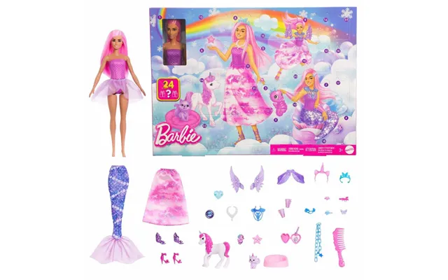 Barbie Fantasy Adventskalender Med Dukke Og 24 Tilbehør