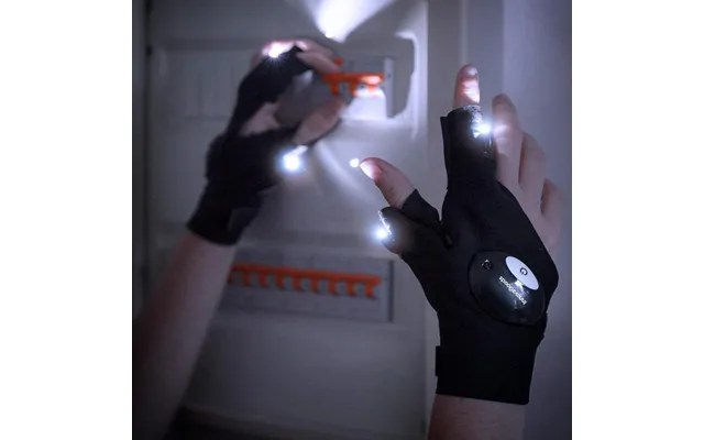 Fingerløse Led-handsker - Sort