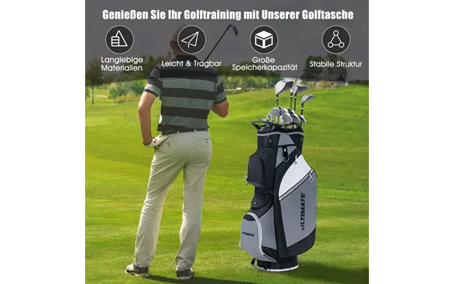 Golftaske Med 14 Rumdelere Og Vandtæt Lomme Til Værdigenstande