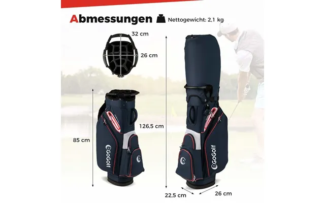 Golfvognstaske 14-vejs Skillevæg - Vandafvisende