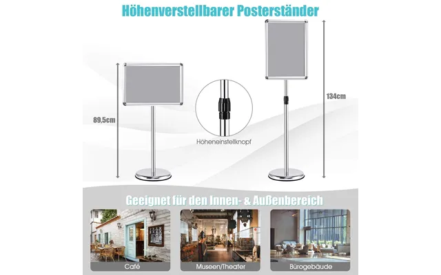 Justerbart A3 Plakatstativsæt Roterende - Holdbart