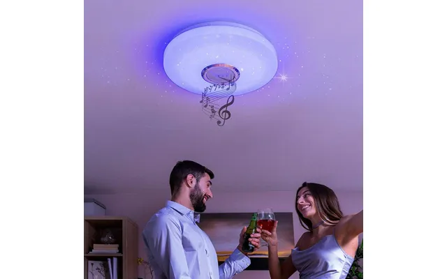 Loftslampe Led Med Højttalere - Forskellige Farver