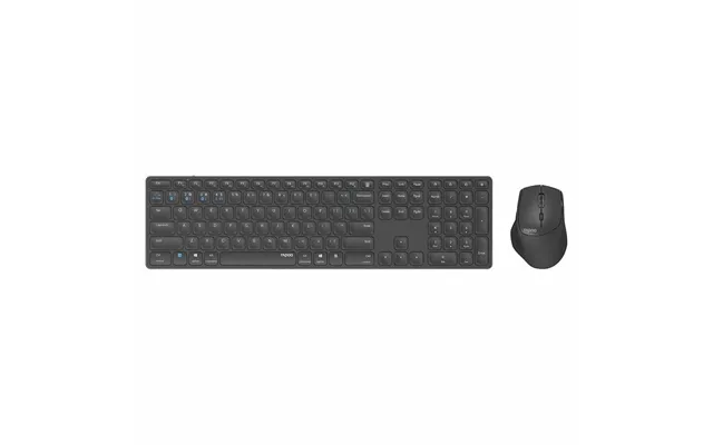 Rapoo Tastatur Mus Sæt 9800m Trådløs Multi-mode Mørkegrå