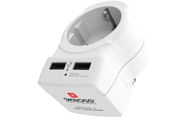 Rejseadapter Europa Til Usa Etc. 2xusb-a 12w Jordet