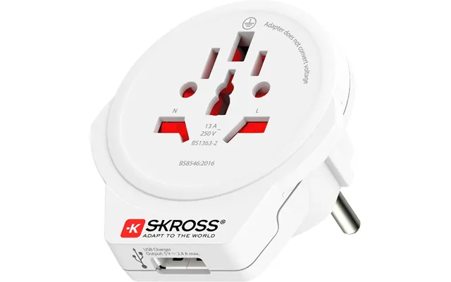 Rejseadapter World To Europe Usb-a 12w Jordet