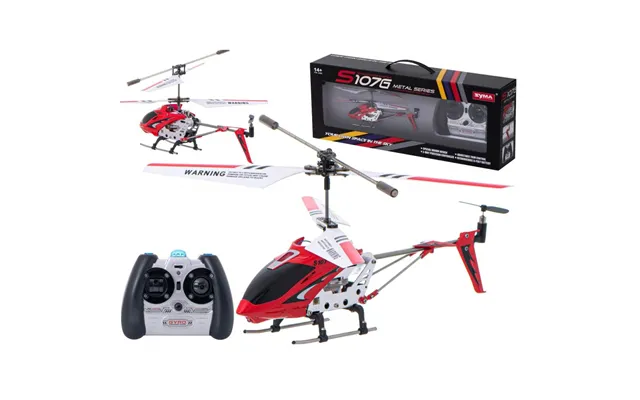 Rød 3-kanals Rc Helikopter - 15m Rækkevidde