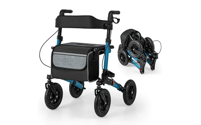 Sammenfoldelig Letvægtsrollator Med Luftdæk 140 Kg