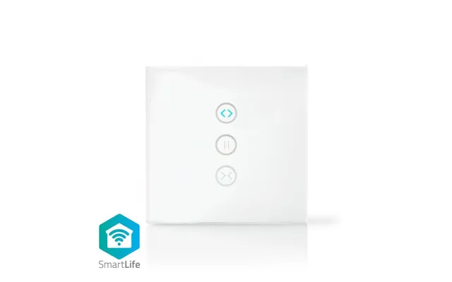 Smartlife Vægkontakt Wi-fi Gardin Lukker Solskærm Vægbeslag 300 W Android Ios Glas Hvid