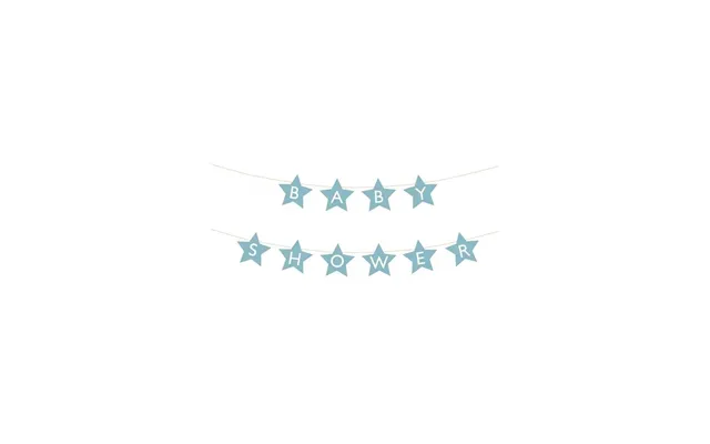 Stjerneformet Baby Shower Banner Lyseblå