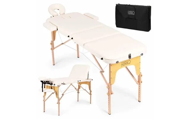 Træ 3-delt Foldbart Massagebord Med Bæretaske
