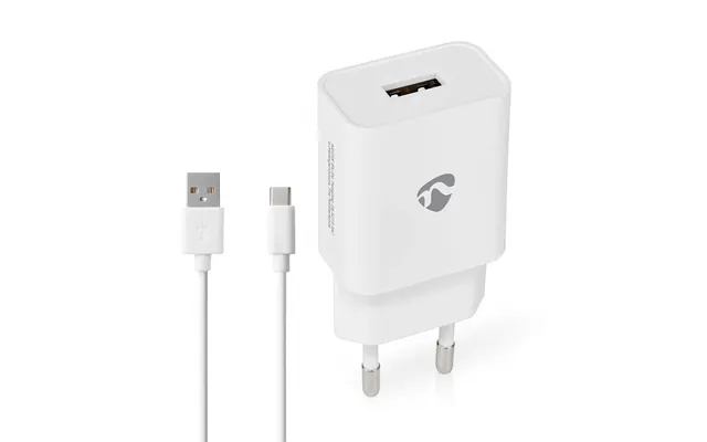 Vægoplader 12 W Hurtigopladningsfunktion 1x 2.4 A A Antal Output 1 Usb-a Usb Type C Løs Kabel 1
