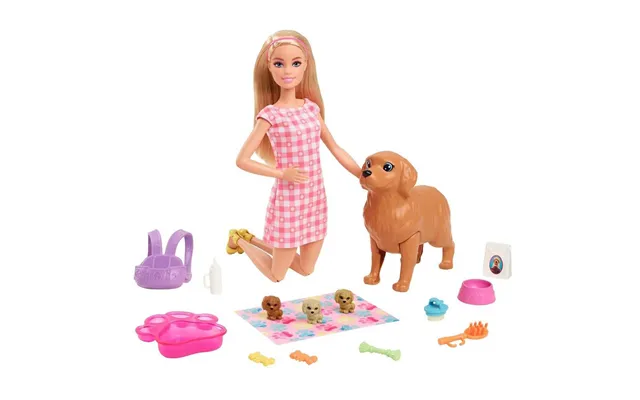 Barbie Med Nyfødte Hundehvalpe