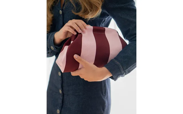 Luna Clutch - Mørkerød Lyserød Stribet