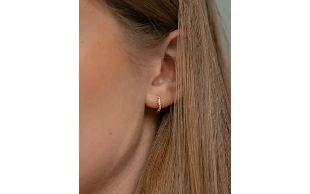 Sparkle Wave 10 Mm - Guld Hoops