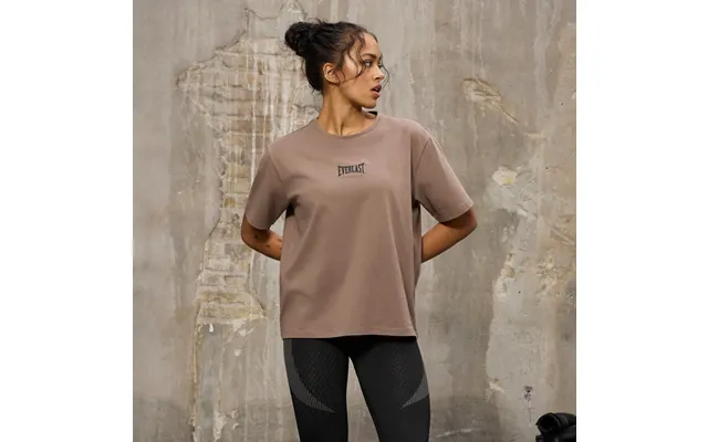 Everlast Womens Ss Oversized Iconic Cotton Stretch Tee - Sand