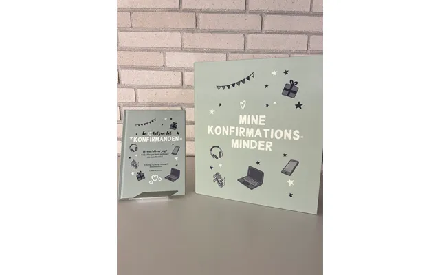 Konfirmationsbog & Ringbind Til Minderne Samlet Pakkepris - Mint Grøn