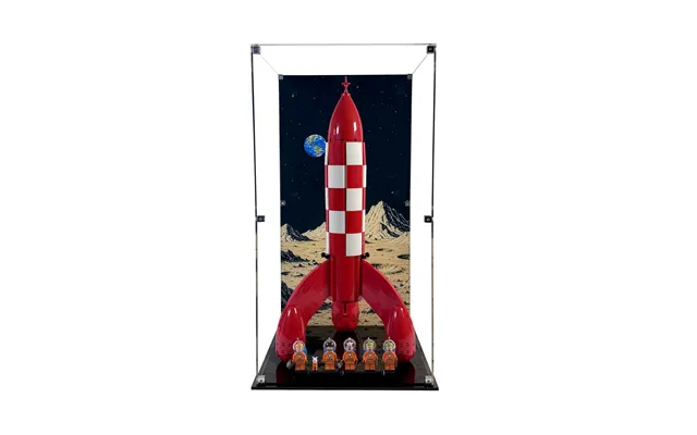 Akrylkasse Til Lego 21367 Tintin Moon Rocket - Klar Baggrund