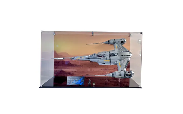 Akrylkasse Til Lego 75442 Star Wars Mandalorian N-1 Starfighter - Printet Baggrund