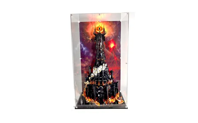 Akrylkasse Til Lego Sæt 10333 Ringenes Herre Barad-dûr - Klar Baggrund