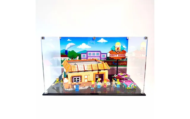 Akrylkasse Til Lego Sæt 10352 The Simpsons Krusty Burger - Printet Baggrund
