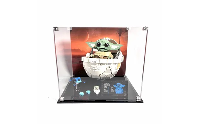 Akrylkasse Til Lego Sæt 75403 Star Wars Grogu With Hover Pram - Printet Baggrund