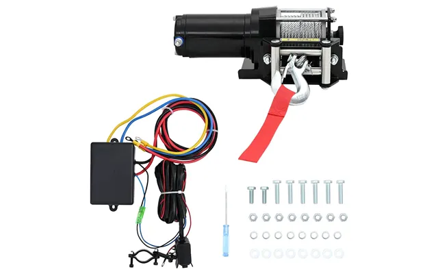 12 V Elektrisk Kranspil 1360 Kg Med Monteringsplade Og Lederulle
