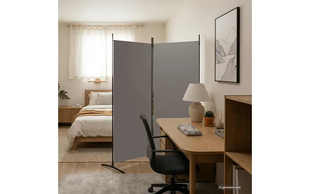 2-panels Rumdeler 175x180 Cm Stof Antracitgrå