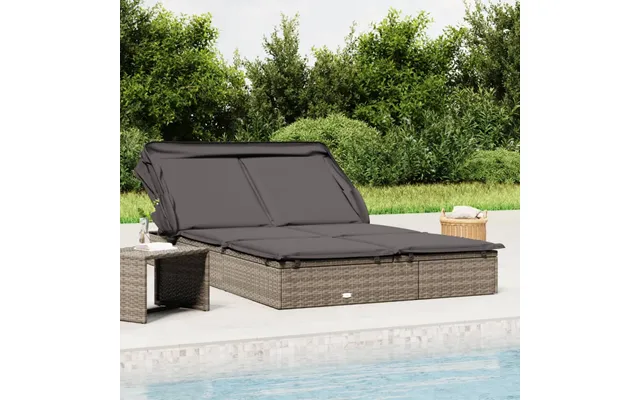 2-personers Solseng Foldbart Tag 213x118x97 Cm Polyrattan Grå