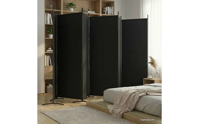 6-panels Rumdeler 520x180 Cm Stof Sort