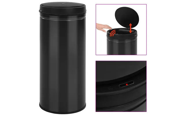 Affaldsspand Med Sensor 80 L Kulstofstål Sort