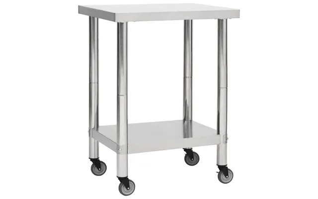 Arbejdsbord Med Hjul Til Køkken 80x30x85 Cm Rustfrit Stål