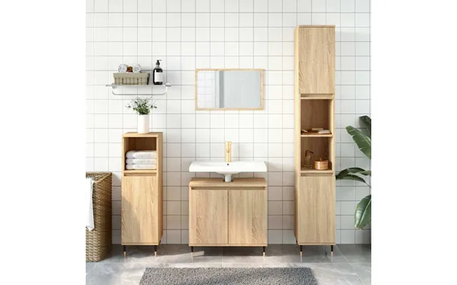 Badeværelsesskab 58x33x60 Cm Konstrueret Træ Sonoma-eg