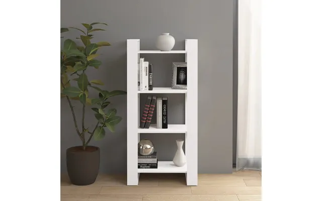 Bogreol Rumdeler 60x35x125 Cm Massivt Træ Hvid
