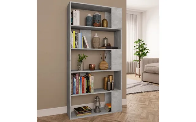 Bogreol Rumdeler 80x24x159 Cm Konstrueret Træ Betongrå
