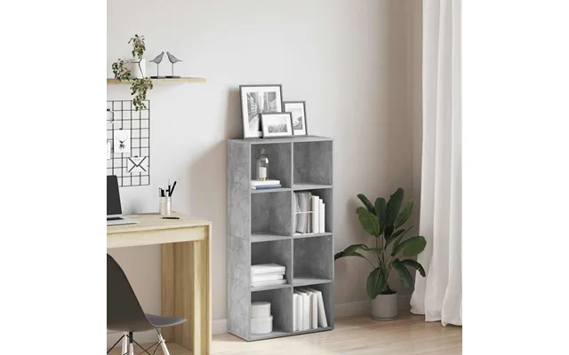 Bogreol Skænk 66x30x130 Cm Konstrueret Træ Betongrå