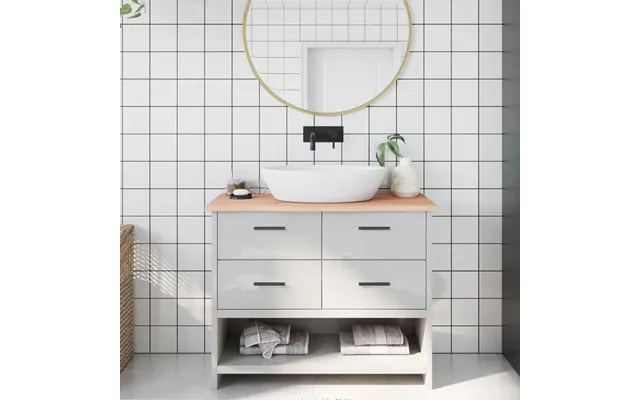 Bordplade Til Badeværelse 100x30x2 Cm Massivt Træ Ubehandlet