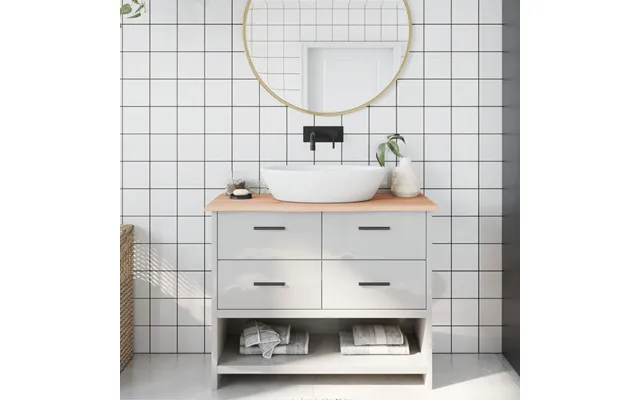 Bordplade Til Badeværelse 100x40x2 Cm Massivt Træ Ubehandlet