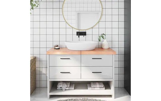 Bordplade Til Badeværelse 120x60x 2-6 Cm Massivt Træ Lysebrun