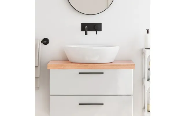 Bordplade Til Badeværelse 80x30x 2-6 Cm Massivt Træ Lysebrun