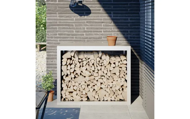 Brændestativ 100x40x80 Cm Stål Hvid