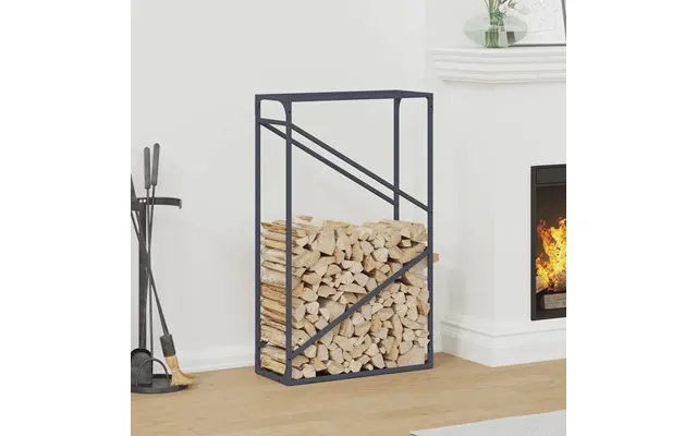 Brændestativ 60x25x100 Cm Koldvalset Stål Antracitgrå